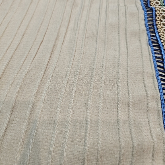 SHEIN Beige Ruffle Sleeve Embroidered Blouse | Size M - Picture 7 of 8